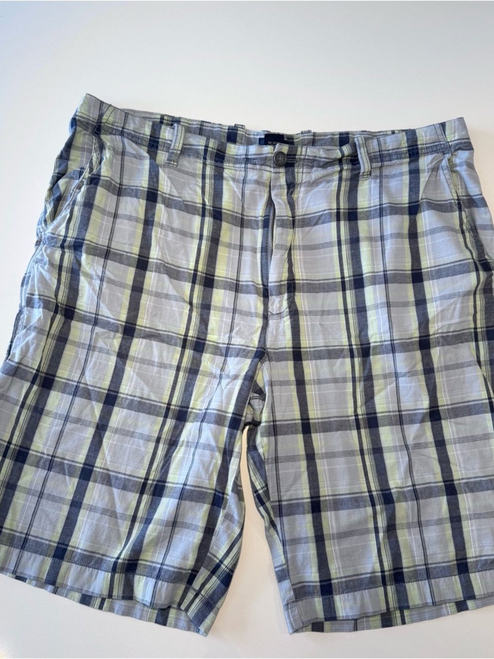 🛍️4 for 20$ / Izod Plaid Casual Shorts / Grey Navy Green / 38
